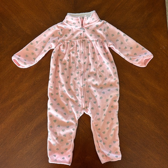 Carters Baby Girl Full Body Fleece - size 9M - Picture 1 of 6